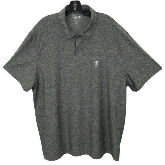 Izod Golf Stretch Polo Shirt Mens XXL Performance Lightweight Gray Short Sleeve - Picture 1 of 16